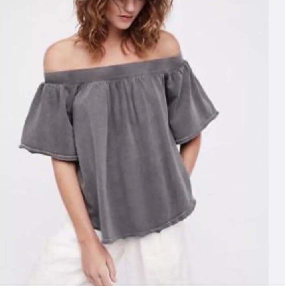 Free People Kiss Me Off Shoulder Knit Top oversized relaxed fit